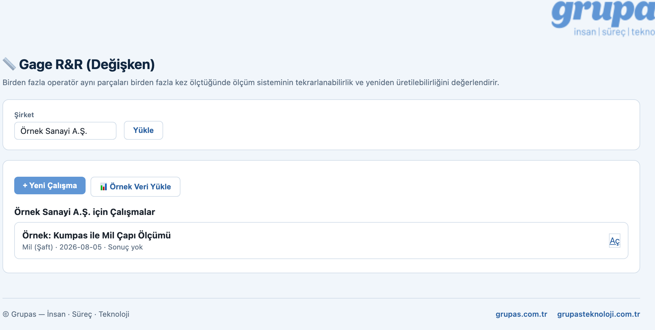 MSA — Çalışma oluşturun