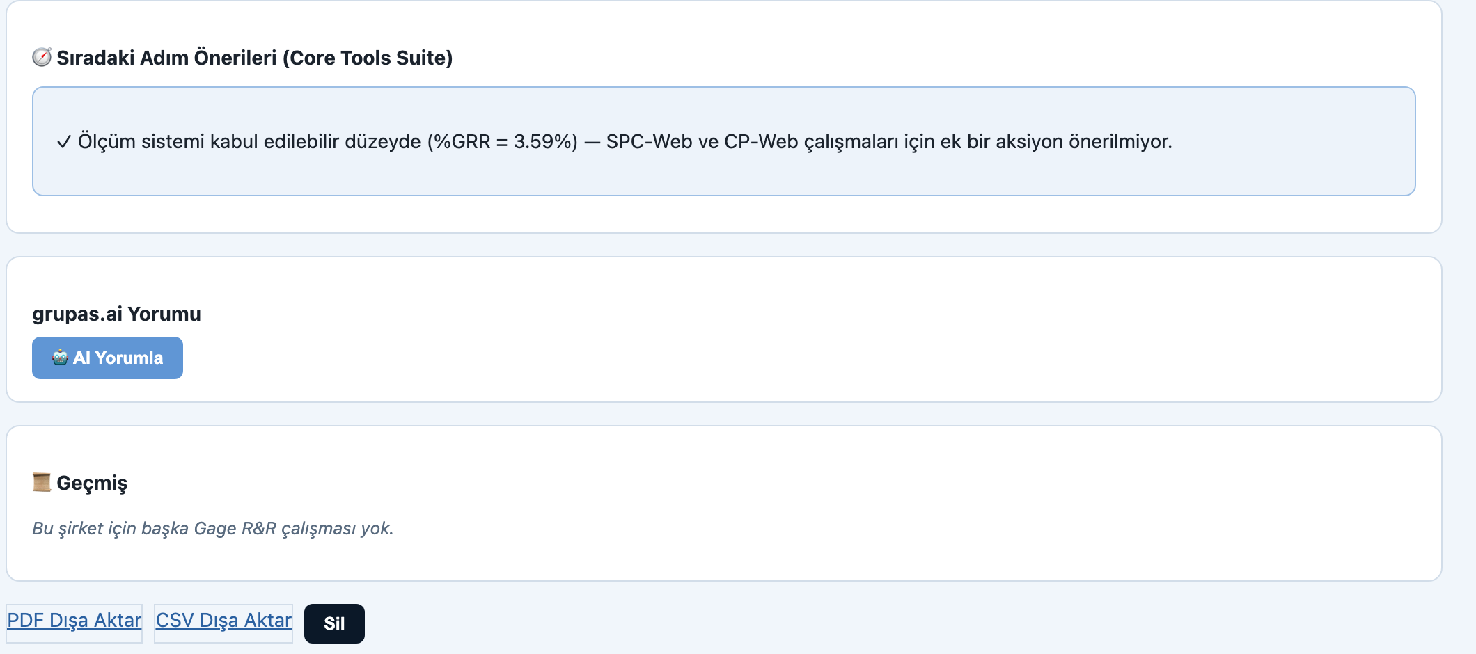 MSA — Değerlendirin ve raporlayın